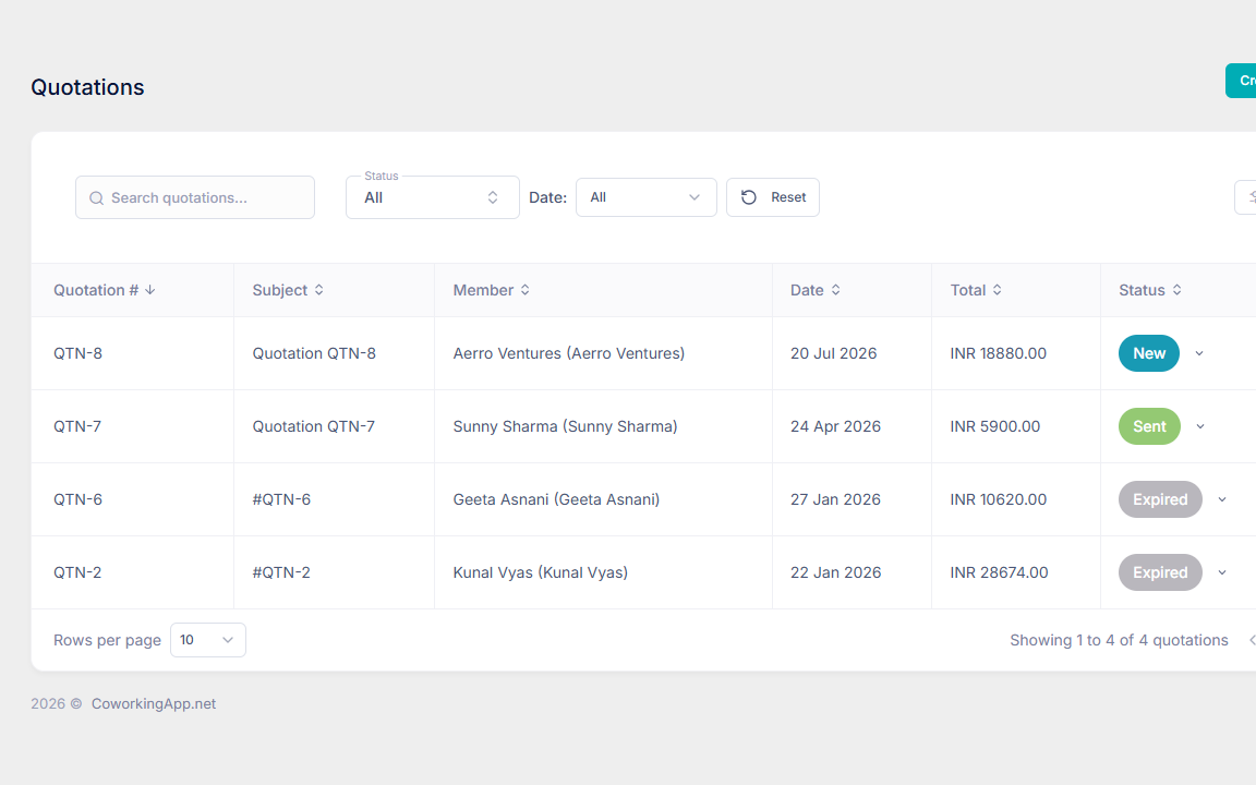 Create quotes for customers