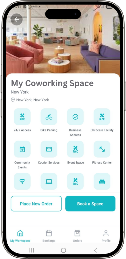 Coworking App on mobile